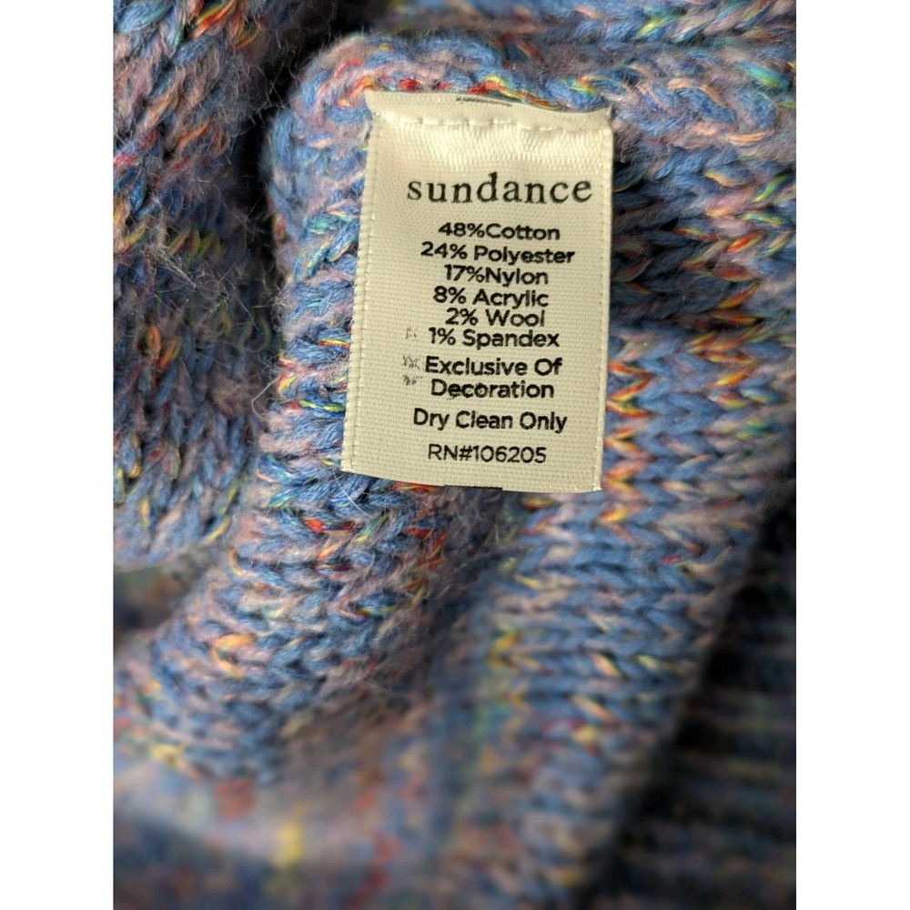 Sundance Sweater Cable Knit Cardigan Grandmacore Purple Sz Large Pockets - Picture 6 of 11
